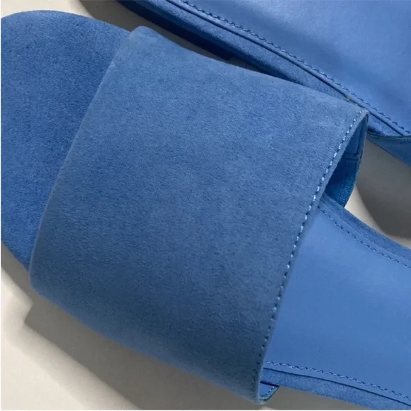 J. Crew Microsuede Single Strap Slide Sandals in Bright Peri - Picture 8 of 8